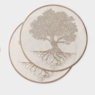 Салфетки сервировочные на стол Доляна «Древо», 2 шт., d=38 см, бежевые - Фото 5