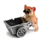 Пепельница для дома «Мопс с тележкой», для сигарет и стиков, 15×11×7.5 см - Фото 2