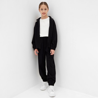 Брюки для девочки MINAKU: Casual Collection KIDS, чёрные, рост 158 см