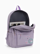 Рюкзак школьный на молнии, с карманами, с принтом, размер 30×13×43 см, сиреневый - Фото 4