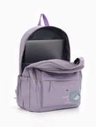 Рюкзак школьный на молнии, с карманами, с принтом, размер 30×13×43 см, сиреневый - Фото 5