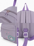 Рюкзак школьный на молнии, с карманами, с принтом, размер 30×13×43 см, сиреневый - Фото 6
