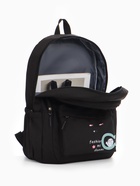 Рюкзак школьный на молнии, с карманами, с принтом, размер 30×13×43 см, чёрный - Фото 4