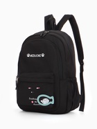 Рюкзак школьный на молнии, с карманами, с принтом, размер 30×13×43 см, чёрный - Фото 11