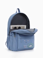 Рюкзак школьный на молнии, с карманами, с принтом, размер 30×13×43 см, голубой - Фото 4