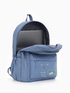 Рюкзак школьный на молнии, с карманами, с принтом, размер 30×13×43 см, голубой - Фото 5