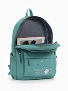 Рюкзак школьный на молнии, с карманами, с принтом, размер 30×13×43 см, зелёный - Фото 4