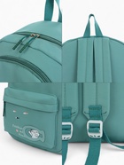 Рюкзак школьный на молнии, с карманами, с принтом, размер 30×13×43 см, зелёный - Фото 6