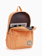 Рюкзак школьный на молнии, с карманами, с принтом, размер 30×13×43 см, оранжевый - Фото 4