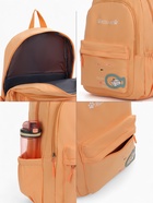 Рюкзак школьный на молнии, с карманами, с принтом, размер 30×13×43 см, оранжевый - Фото 9