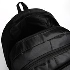 Рюкзак школьный из текстиля, 2 отдела, 4 кармана, цвет чёрный - фото 11033825