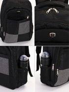 Рюкзак школьный на молнии, 2 отдела, 4 кармана, размер 32×15×47 см, чёрный - Фото 3