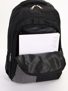 Рюкзак школьный на молнии, 2 отдела, 4 кармана, размер 32×15×47 см, чёрный - Фото 4