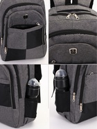 Рюкзак школьный на молнии, с отделами, карманами, размер 32×15×47 см, серый - Фото 5