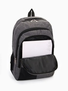 Рюкзак школьный на молнии, с отделами, карманами, размер 32×15×47 см, серый - Фото 9