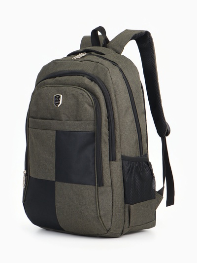 Рюкзак школьный на молнии, 2 отдела, 4 кармана, размер 32×15×47 см, хаки