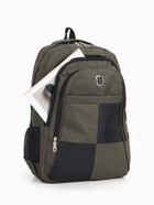 Рюкзак школьный на молнии, 2 отдела, 4 кармана, размер 32×15×47 см, хаки - Фото 9