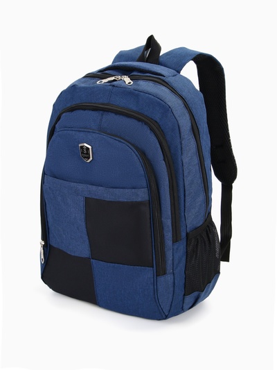Рюкзак школьный на молнии, 2 отдела, 4 кармана, размер 32×15×47 см, синий