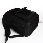 Рюкзак школьный на молнии, 2 отдела, 4 кармана, цвет чёрный - фото 11033860