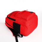 Рюкзак молодёжный на молнии, 2 отдела, 4 кармана, цвет красный - Фото 3