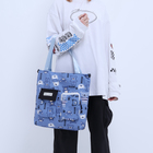 Сумка текстильная шопер на молнии, 35×8×31 см, синяя - Фото 7