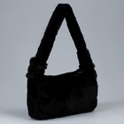 Плюшевая сумка-багет, цвет черный - фото 26025489