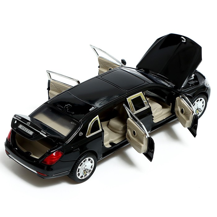 Машина металлическая «Лимузин», 1:24, открываются двери, капот, багажник, цвет черный