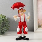 Сувенир полистоун "Клоун с красным зонтом" бело-красный 11,5х9х24 см - фото 320565401