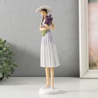 Сувенир полистоун "Девушка с лавандой, в шляпке" 7,5х6,5х26 см - Фото 4