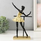 Сувенир полистоун "Маленькая балерина у станка" золото с чёрным 16х8х28 см - фото 7863820