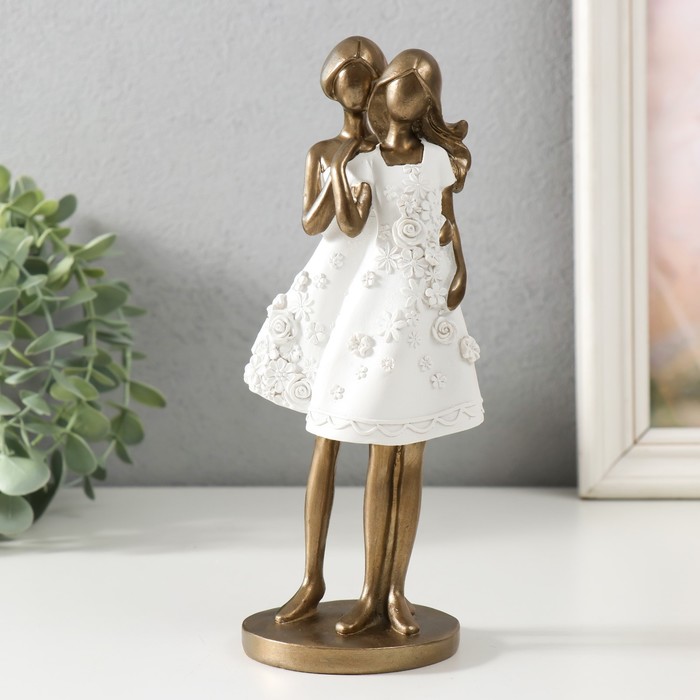 Фигурка полистоун «Две сестры в белых платьях с цветами», 9×7.5×21 см - Фото 1