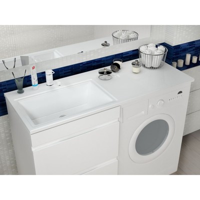 Раковина над стиральной машиной Uperwood Марсал 120 см, левая, белая