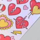Голографические наклейки (стикеры) "Сердечки" 10х15 см, 5-218 - фото 7863924