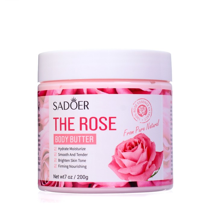 Крем для тела SADOER, 200 г с экстрактом розы - Фото 1