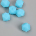 Бусина силикон "Многогранник" голубой лед d=1,4 см - Фото 2