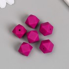 Бусина силикон "Многогранник" пурпурная d=1,4 см - Фото 3