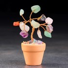 Сувенир в горшочке "Дерево жизни. Самоцветы", натуральный камень, 9 х 3,5 см - фото 9154775