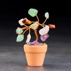 Сувенир в горшочке "Дерево жизни. Самоцветы", натуральный камень, 9 х 3,5 см - фото 9154776