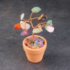 Сувенир в горшочке "Дерево жизни. Самоцветы", натуральный камень, 9 х 3,5 см - фото 9154777