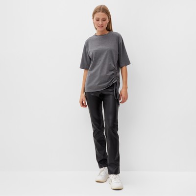 Футболка женская с кулиской MINAKU REGULAR FIT, серый, размер 52