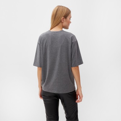 Футболка женская с кулиской MINAKU REGULAR FIT, серый, размер 52