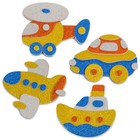 Игрушки на магнитах, 4 шт. «Блестящие аппликации» «Транспорт» - фото 23205918
