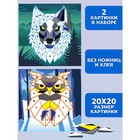 Аппликация из ЭВА «Волк и сова», мягкая картинка - фото 23206030