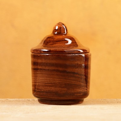 Баночка для специй Риштанская Керамика «Акташ», 100 мл, коричневая