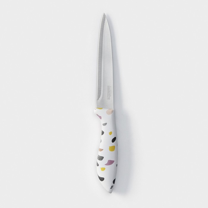 Нож кухонный универсальный Доляна Sparkle, лезвие 12,5 см, цвет белый - фото 1909382307