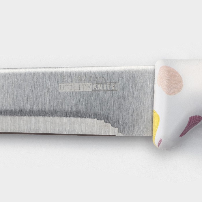 Нож кухонный универсальный Доляна Sparkle, лезвие 12,5 см, цвет белый - фото 1909382308