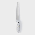 Нож для хлеба Доляна Sparkle, лезвие 20 см, цвет белый - фото 4403508