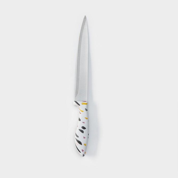 Нож разделочный Доляна Sparkle, лезвие 20 см, цвет белый - фото 1909382317