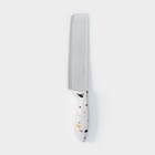 Нож - топорик кухонный Доляна Sparkle, лезвие 20 см, цвет белый - Фото 3