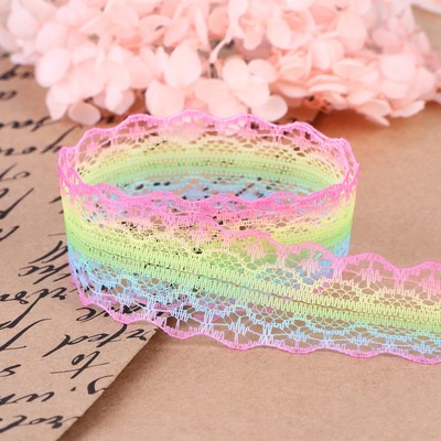 Кружево капроновое «Радуга нежная», 28 мм, 10±1 м, цвет разноцветный №2